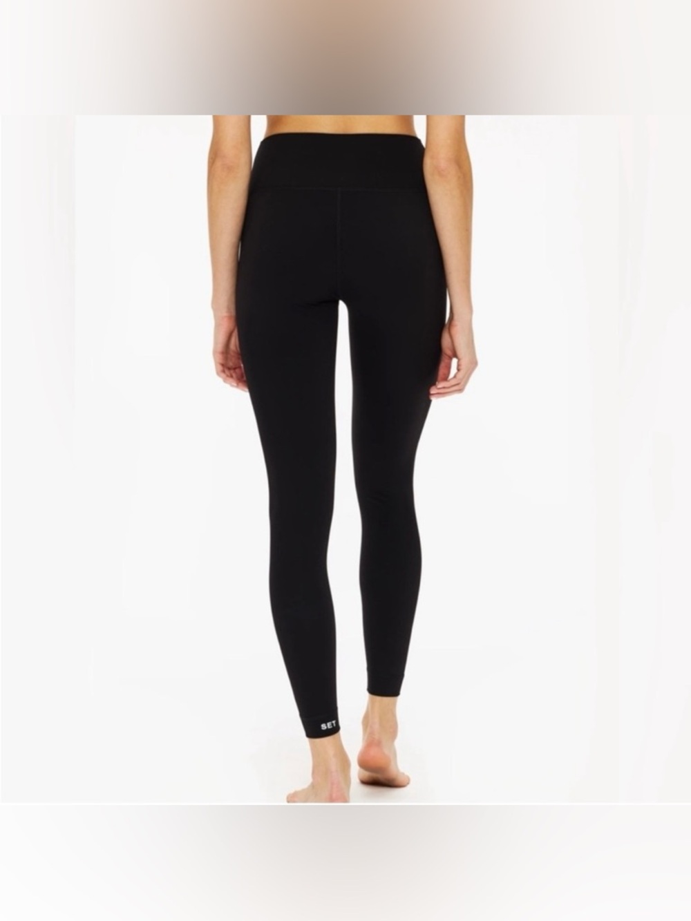Set Active Leggings, Black High Waist Leggings - Picture 2 of 2